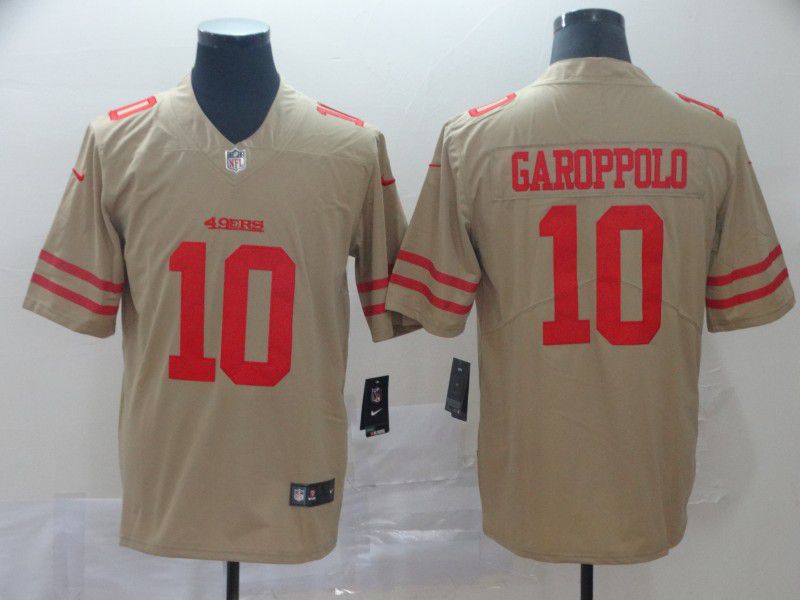 Men San Francisco 49ers #10 Garoppolo Yellow Nike Vapor Untouchable Limited NFL Jersey